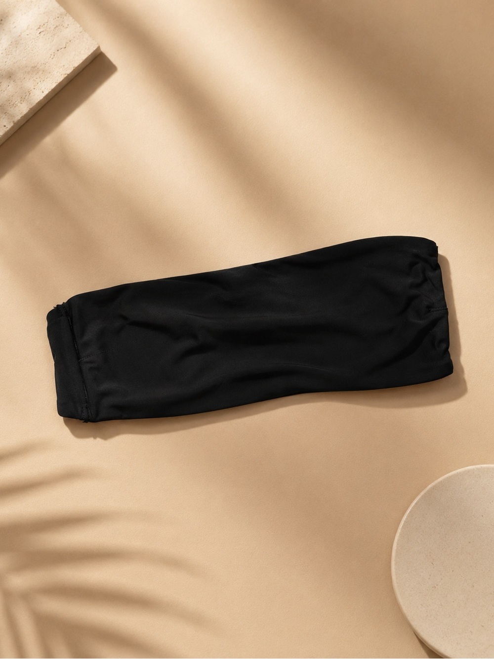 Aerie Black Bandeau Bikini Top | Strapless Swim Top | Classic Minimalist Beach S
